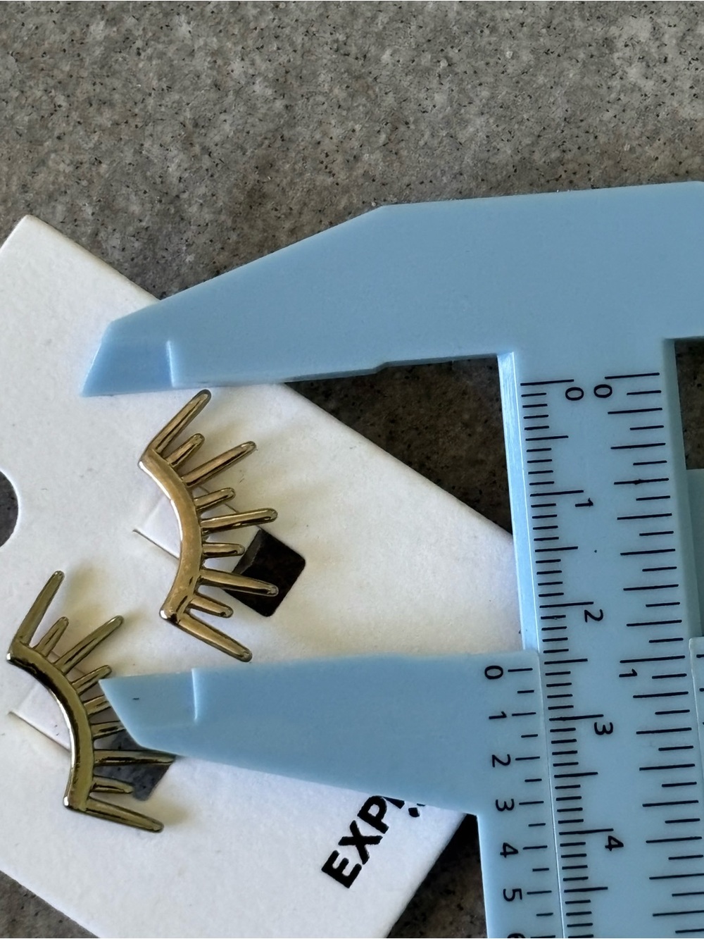 Gold Eyelash Accent Stud Earrings - Unbranded